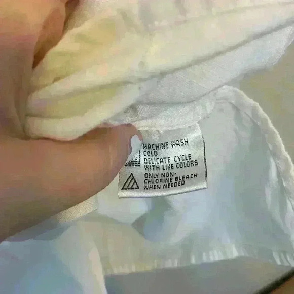 Victoria Jones white linen button down sz 2x lightweight casual floral *flaw - Picture 7 of 11